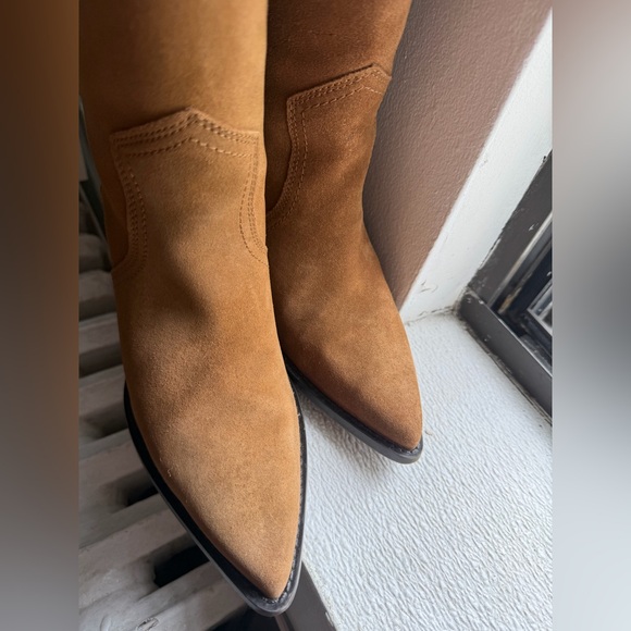 Mango Brown Suede Knee-High Boots - Picture 6 of 7